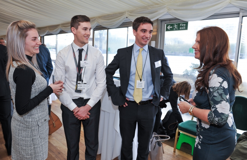Trudy meets with BAE System's Apprentices Abbey Tunstall and Elliott Crooks 