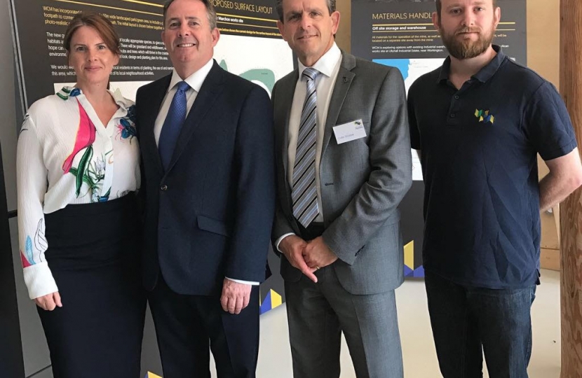Trudy Harrison MP visits West Cumbria Mining with Trade Minister, Liam Fox 