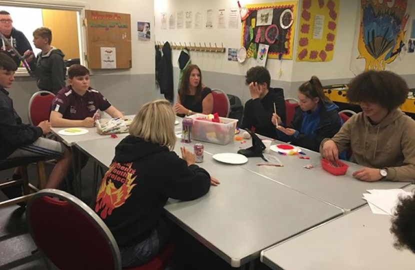 Trudy Harrison MP meets young people at Phoenix Youth Project centre in Cleator Moor