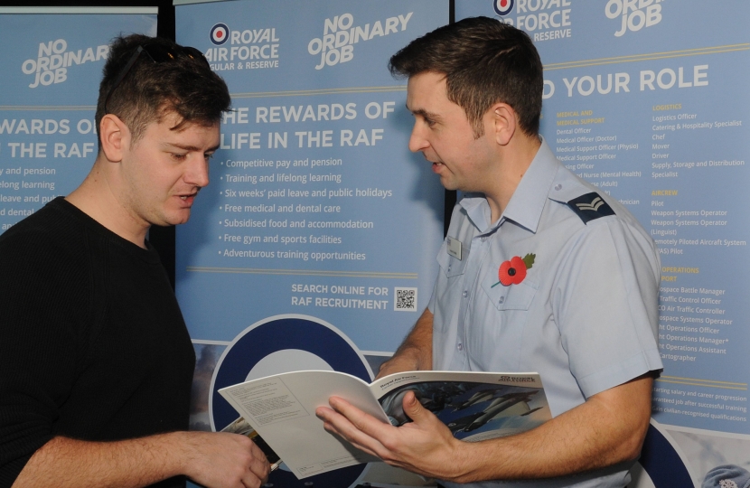 Royal Air Force speak with young people at Copeland Skills Fair 2017 