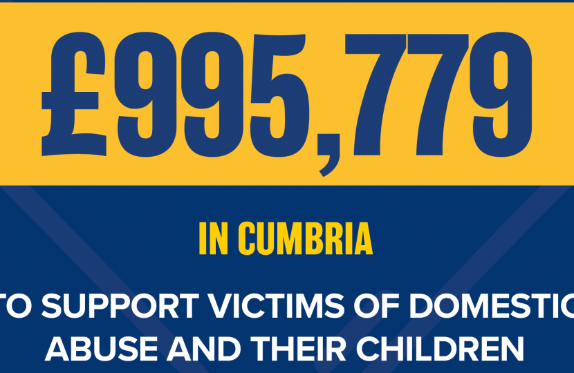 £995,779 for Cumbria County Council to help support victims of domestic abuse