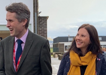 Gavin Williamson and Trudy Harrison at Whitehaven Academy