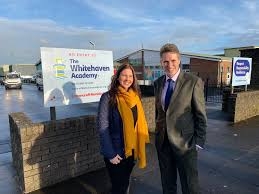 Trudy welcomes start of building works at Whitehaven Academy 